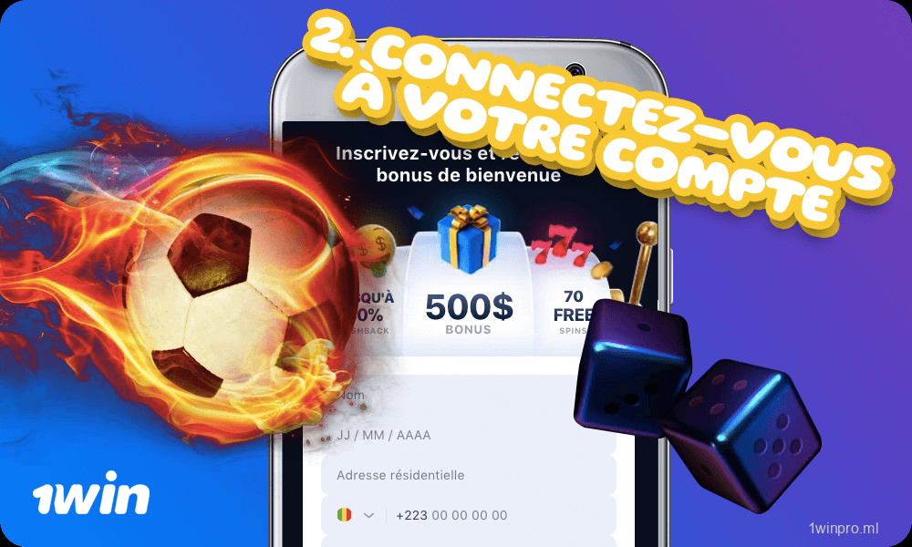 Étape 2. Connectez-vous à votre compte sur 1win