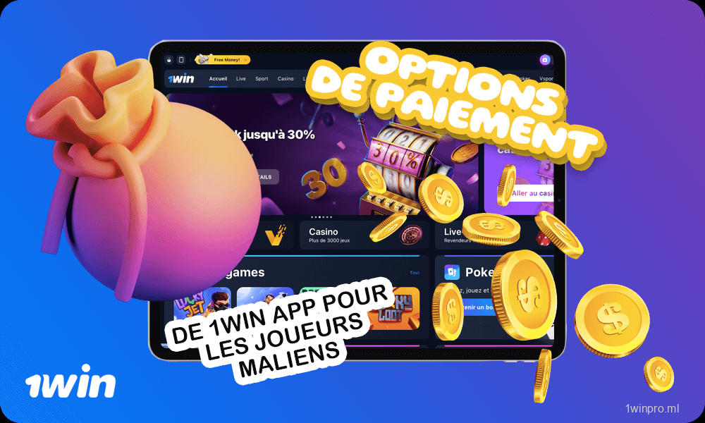 Liste avec Options de paiement de 1win App pour les joueurs maliens