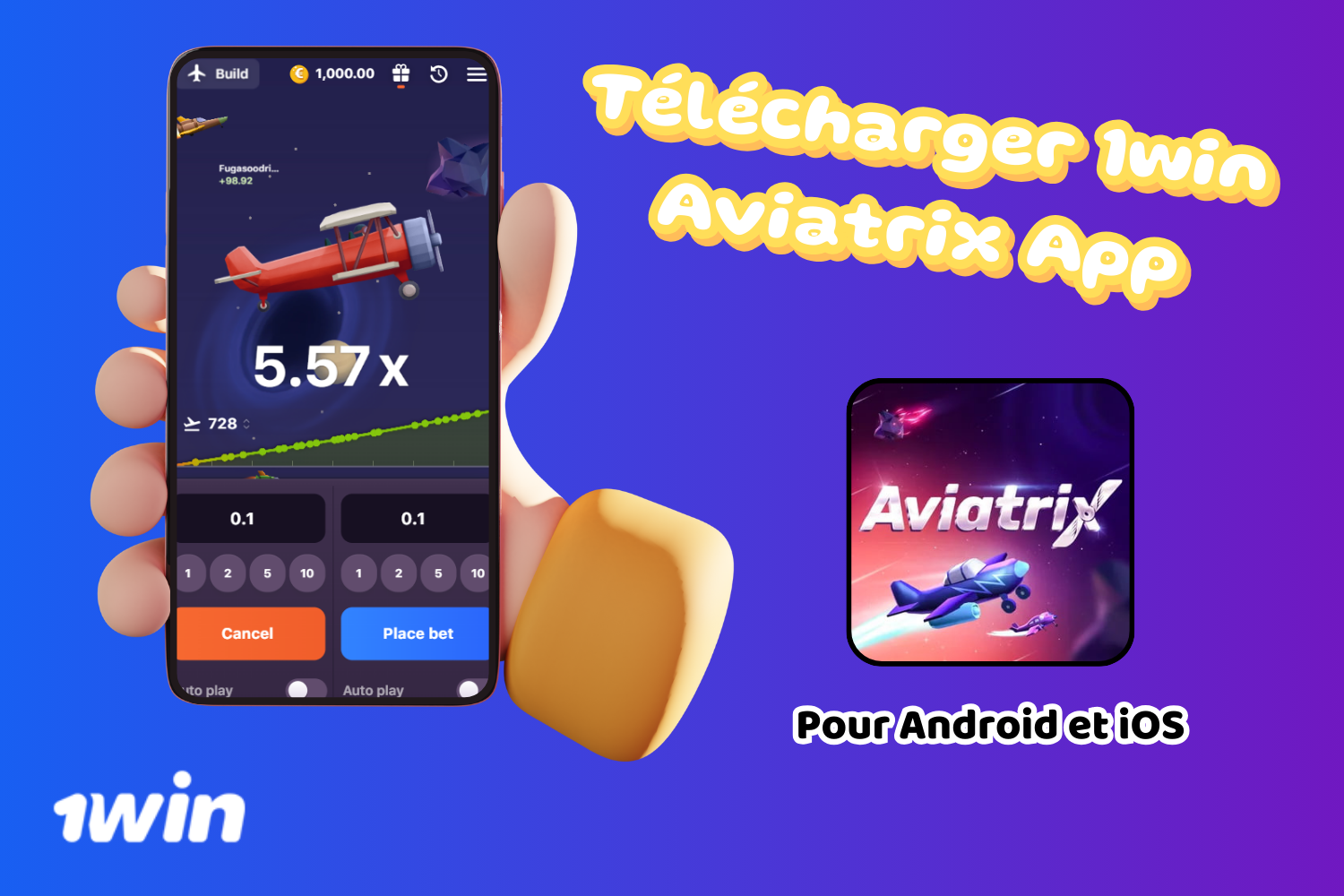 Le jeu Aviatrix peut être téléchargé sur votre téléphone et vous pouvez y jouer n'importe où, n'importe quand.